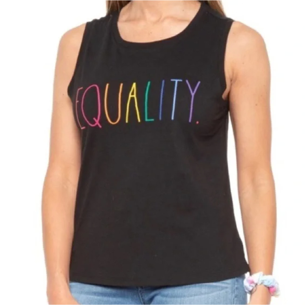 Rae Dunn Equality Boxy Tank Women's Large